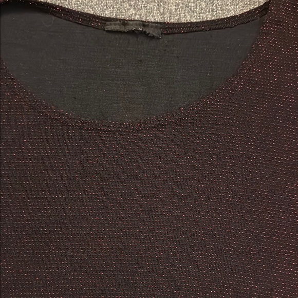 Elegant Butterfly wing Black and Red Sparkly Women's Top - Picture 3 of 5